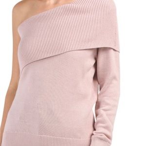 525 AMERICA ONE SHOULDER FOLDOVER SWEATER